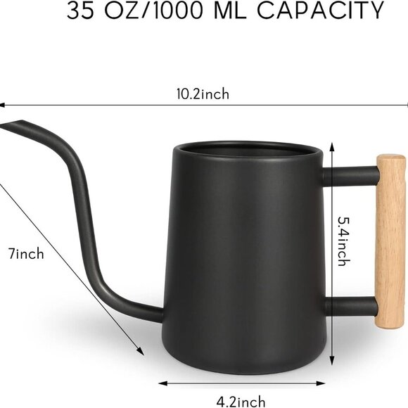 Watering Can for Indoor Plants, 35 oz/1000 ml Metal Stainless Steel Pot with Lon - Picture 7 of 7